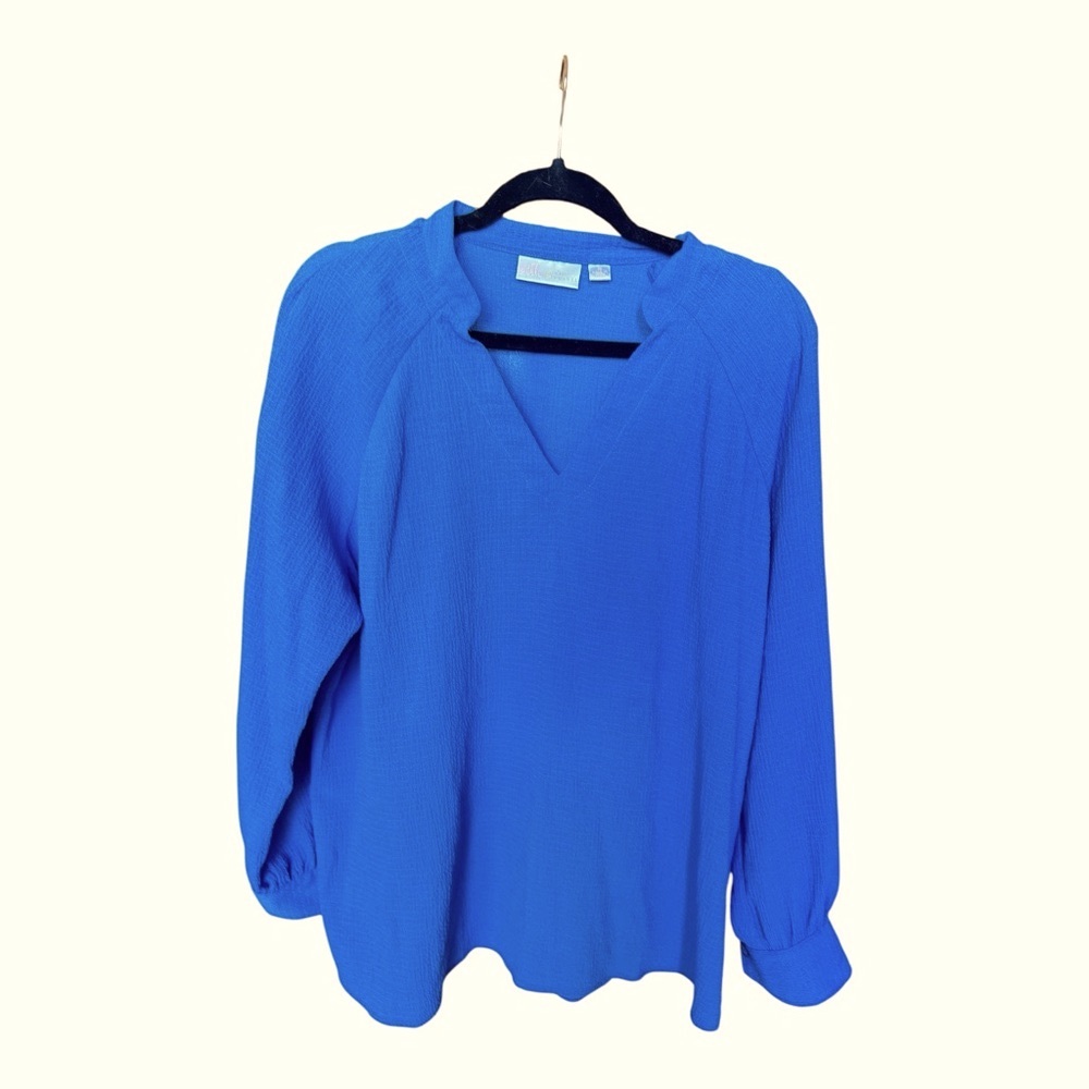 Belle by Kim Gravel Vibrant Blue Blouse - Picture 2 of 7